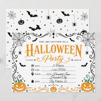 Benutzerdefinierte elegante gothische Halloween-Pa Einladung