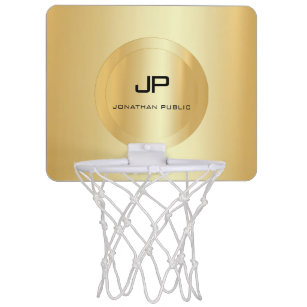 Benutzerdefinierte elegante Imitat Gold Monogramm- Mini Basketball Netz