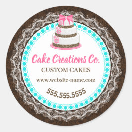 Benutzerdefinierte elegante Kuchenverpackung Runder Aufkleber