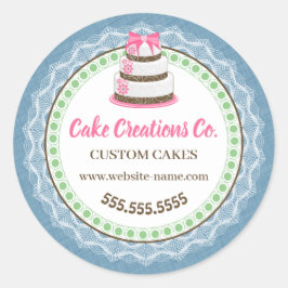 Benutzerdefinierte elegante Kuchenverpackung Runder Aufkleber