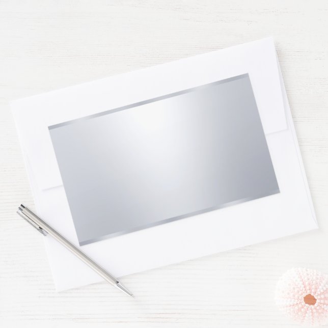 Benutzerdefinierte elegante Look-Imitate Silver Bl Rechteckiger Aufkleber (Umschlag)