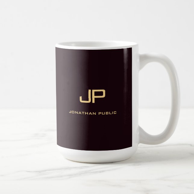 Benutzerdefinierte elegante Monogramm-Trendy-Vorla Kaffeetasse (Rechts)