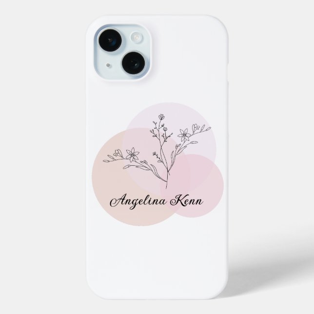 Benutzerdefinierte elegante rosa Blume iPhone-Fäll Case-Mate iPhone Hülle (Rückseite)