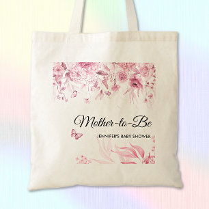 Benutzerdefinierte elegante rosa Blumen-Fine-Art-B Tragetasche
