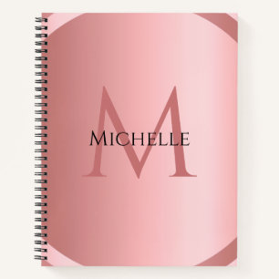 Benutzerdefinierte elegante Rose Gold Monogram Mod Notizbuch