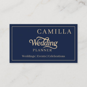 Benutzerdefinierte elegante Skript-Hochzeitsplaner Visitenkarte