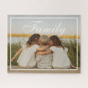 Benutzerdefinierte elegante Skriptfamilienfoto Puzzle