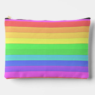 Benutzerdefinierte elegante Streifen Rainbow Color Zubehörtasche