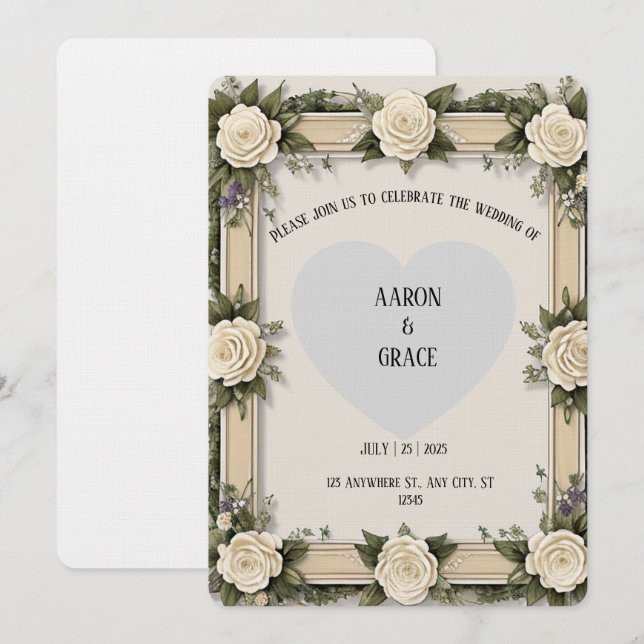 Benutzerdefinierte elegante Umschläge in Rosenblüt Einladung (Vorne/Hinten)