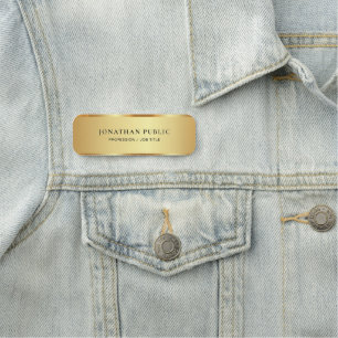 Benutzerdefinierte elegante Vorlage Gold Glamour L Namensschild