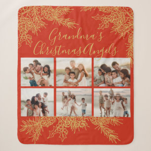 Benutzerdefinierte elegante Weihnachts-Foto-Collag Sherpadecke