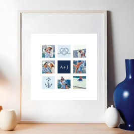 Benutzerdefinierte Engagment-Foto-Collage Kopieren Poster