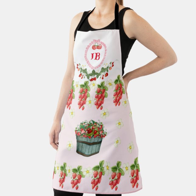 Benutzerdefinierte Erdbeere Mit Monogramm Schürze  (InSitu)