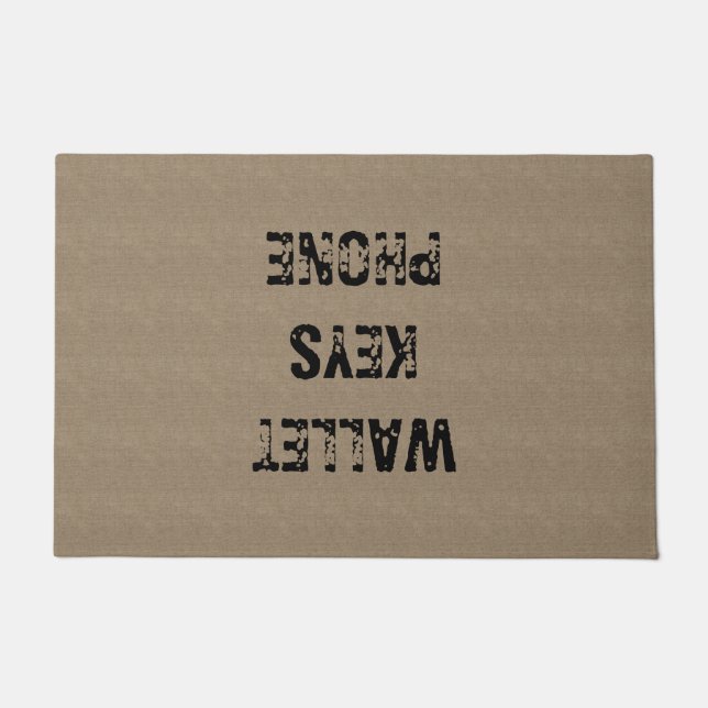 Benutzerdefinierte Erinnerung Wallet Keys Burlap D Fußmatte (Vorderseite)