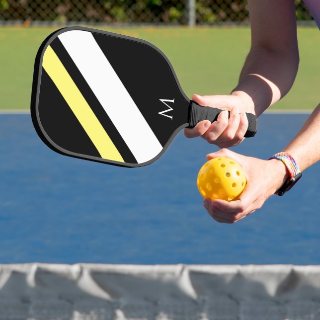 Benutzerdefinierte erste diagonale Linien schwarz Pickleball Schläger (InSitu)