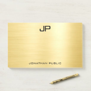 Benutzerdefinierte erste Monogramm-Imitate Gold-Vo Post-it Klebezettel