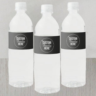 Benutzerdefinierte Etiketten für schwarze Wasserfl