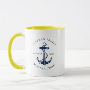 Benutzerdefinierte Familie Marine Blaues Bootsanke Tasse