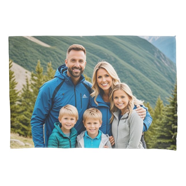 Benutzerdefinierte Familie mit 2 Fotos Kissenbezug (Vorderseite)