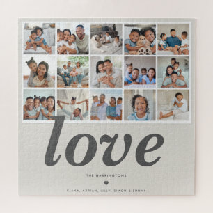Benutzerdefinierte Familien-Multi-15-Foto-Collage- Puzzle