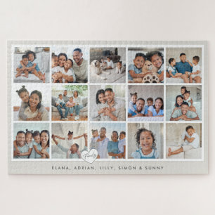 Benutzerdefinierte Familien-Multi-15-Foto-Collage- Puzzle