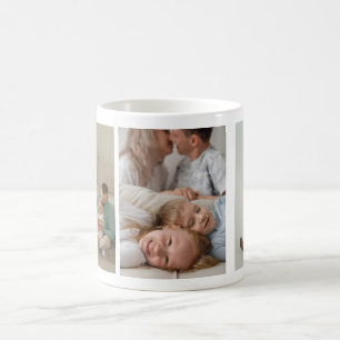 Benutzerdefinierte Familienfoto-Collage Kaffeetasse