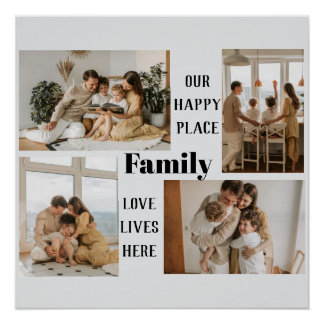 Benutzerdefinierte Familienfoto-Collage Poster