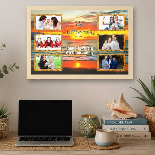 Benutzerdefinierte Familienfoto-Collage Strand Son Poster