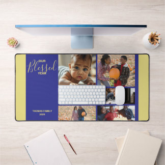 Benutzerdefinierte Familienfoto-Collage Unser gese Schreibtischunterlage