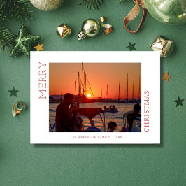 Benutzerdefinierte Familienfoto-Frohe-Weihnachten- Feiertagskarte