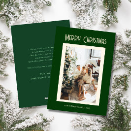 Benutzerdefinierte Familienfoto-grüne Weihnachtska Feiertagskarte