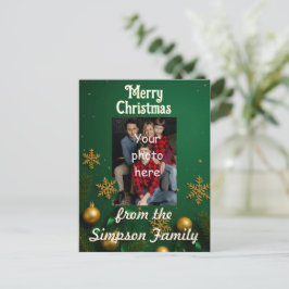 Benutzerdefinierte Familienfoto-Weihnachts-Postkar Postkarte