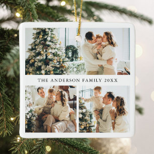 Benutzerdefinierte Familienfotocollage Keramikornament