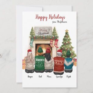 Benutzerdefinierte Familienporträt-Clip-Art-Weihna Einladung