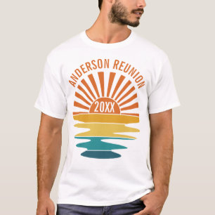 Benutzerdefinierte Familientreffen Retro-Sonnenunt T-Shirt