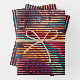 Benutzerdefinierte Fantasy-Dome-Gestreifte Geschen Geschenkpapier Set