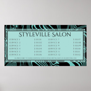 Benutzerdefinierte Farbanzeige für Salon-Servicepr Poster