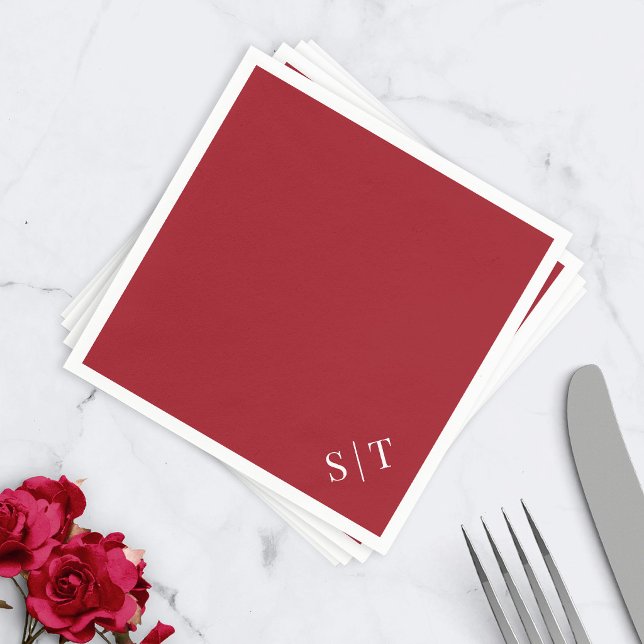 Benutzerdefinierte Farbe Eckige Hochzeitsmonogramm Serviette (Von Creator hochgeladen)