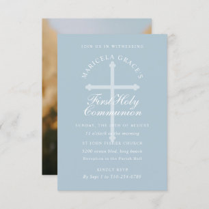 Benutzerdefinierte Farbe Licht Blau Kreuz erste Ko Einladung