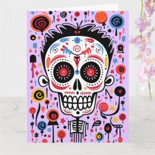 Benutzerdefinierte Farbe 💀 lustige Día de Muertos Karte