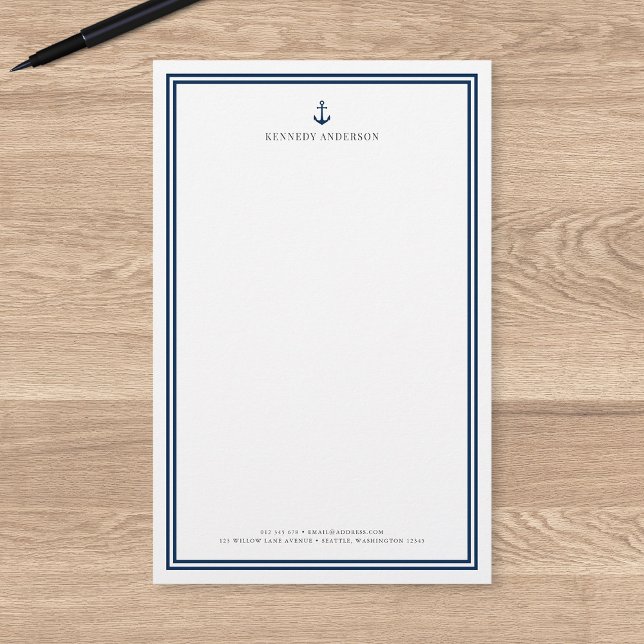 Benutzerdefinierte Farbe Moderne Klassische Anker  Briefpapier (Von Creator hochgeladen)