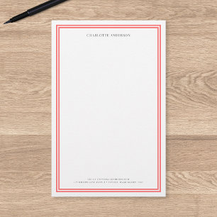 Benutzerdefinierte Farbe Moderne Klassische Ränder Briefpapier