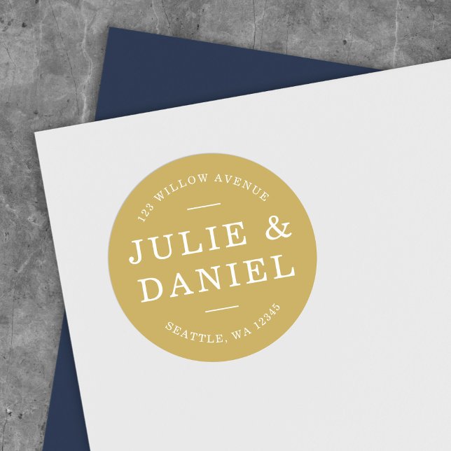 Benutzerdefinierte Farbe Stilvoll Moderne Rücksend Runder Aufkleber (Von Creator hochgeladen)