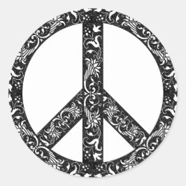 Benutzerdefinierte Farbe Vintag Schwarz/Weiß-Zeich Runder Aufkleber