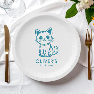 Benutzerdefinierte Farben blau Kitten Pappteller