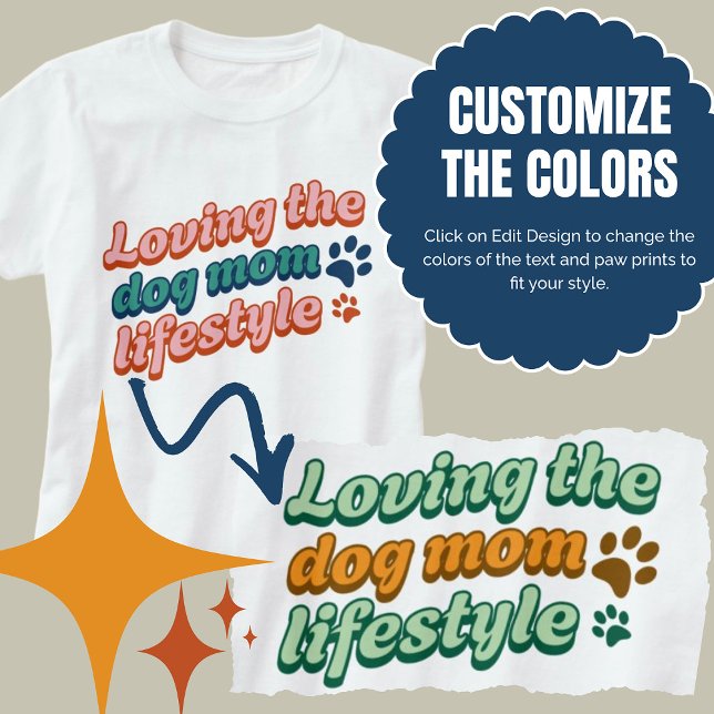 Benutzerdefinierte Farben Geschenk für die Hunde-M T-Shirt (Custom Colors Gift Loving the Dog Mom Lifestyle T-Shirt)