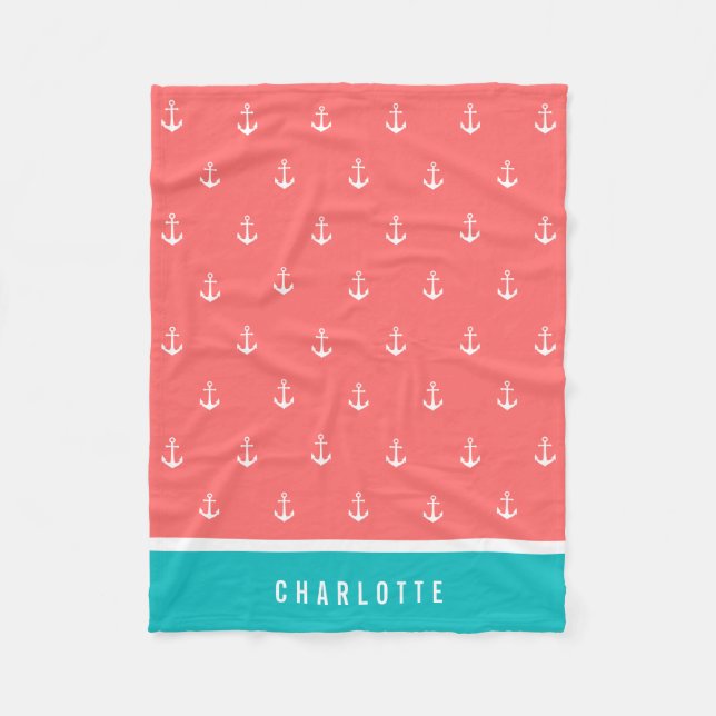 Benutzerdefinierte Farben hinzufügen Name Nautical Fleecedecke (Vorderseite)