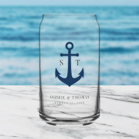 Benutzerdefinierte Farben Monogramm Anker Hochzeit
