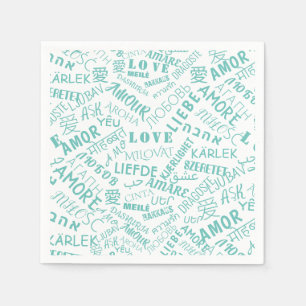 Benutzerdefinierte Farben Napkins mit Liebe Text M Serviette