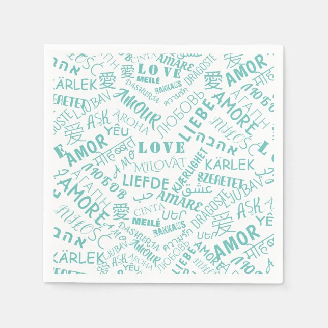 Benutzerdefinierte Farben Napkins mit Liebe Text M Serviette (Vorderseite)